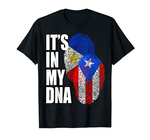 Filipino And Puerto Rican DNA Mix Flag Heritage Gift T-Shirt Filipino And Puerto Rican DNA Mix Flag Heritage Gift T-Shirt