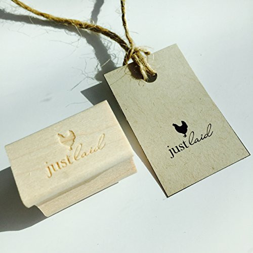 Just Laid Egg Stamp Egg Stamp Wood Stamp Rubber Stamp Just Laid Stamp Egg Carton Stamp Fresh Eggs .5" x 1"