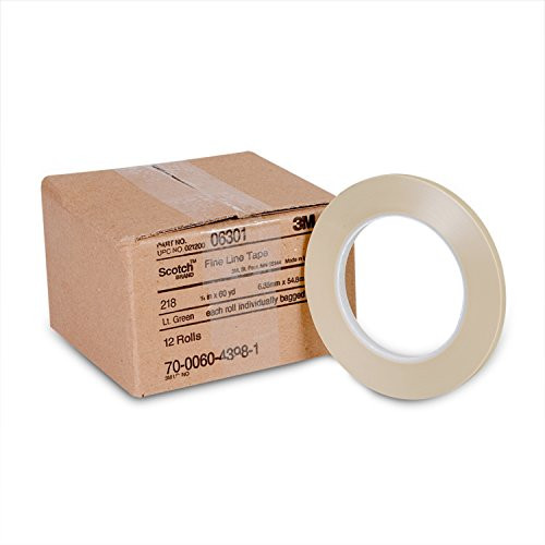 Scotch 06307 Fine Line Tape 218, 3/16" x 60 yd. 5.0 mL, Green