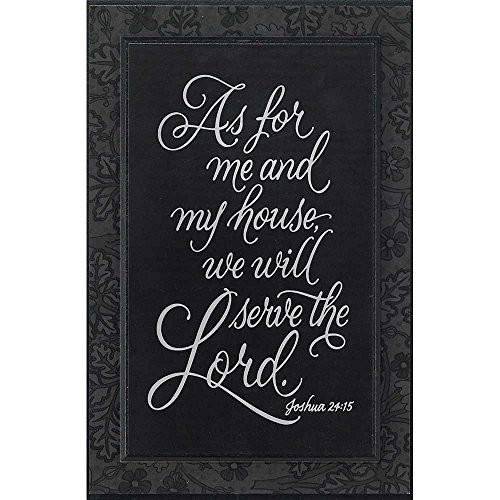 Dicksons We Will Serve The Lord Glossy Onyx Leaves 8 x 12 Wood Wall Sign Plaque