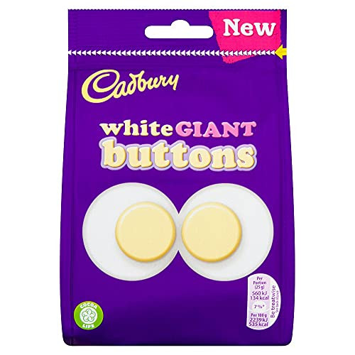 Cadbury White Buttons Giant Chocolate Bag 110g -Pack of 3-