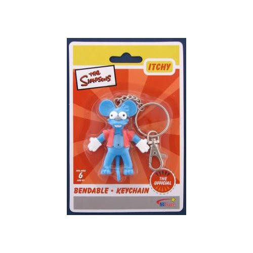 Simpsons Itchy  and  Scratchy Itchy the Mouse Bendable Keychain