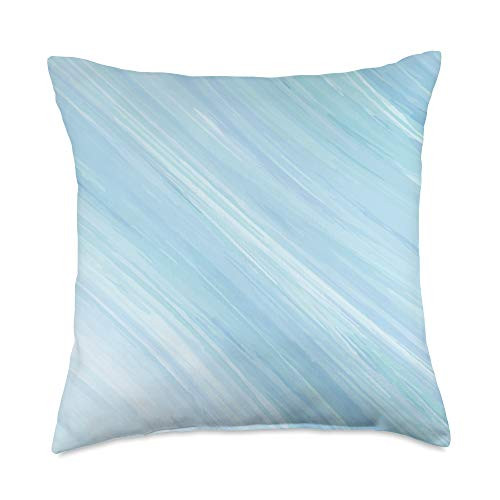 YO! Design Gift Abstract Pattern Colorful Light-Blue White Paint Throw Pillow 18x18 Multicolor