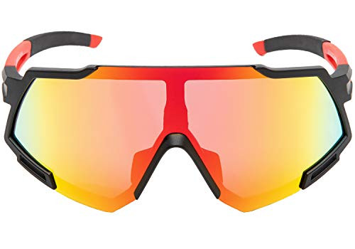 ITSCOOL Polarized Sports Sunglasses for Men Women with 3 Interchangeable Lenses for Driving Running Baseball Cycling Glasses Black  and  Red