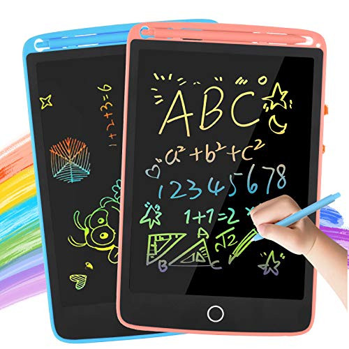 LCD Writing Tablet 2 Pack 8.5 inch Doodle Board Colorful Doodle Board for Kids Electronic Drawing Tablet Educational Drawing Pads Birthday Gift and Toys for 4 Year Old Boys -Blue and Pink-