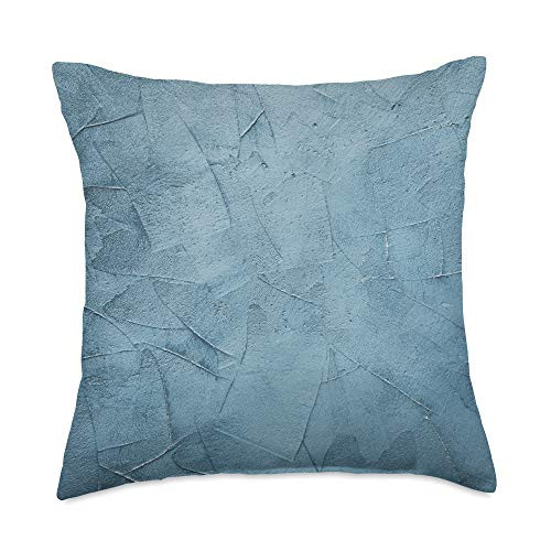 YO! Design Gift Abstract Pattern Fresco Paint Blue Grey Art Throw Pillow 18x18 Multicolor