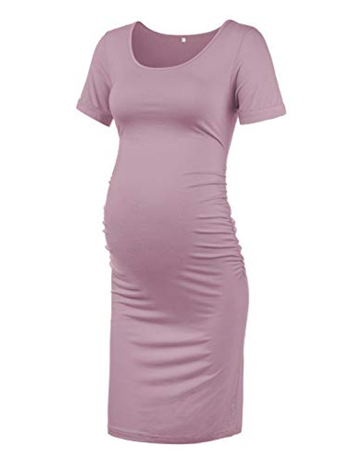 KIM S Maternity Dress Maternity Bodycon Dress Mauve Small