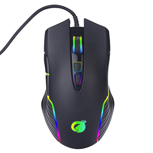HANDA Instrument Gaming Mouse USB Wired RGB Backlight Marquee Macro Definition Mouse for Laptop Officeacc Games Rato Gaming Gamer Mouse