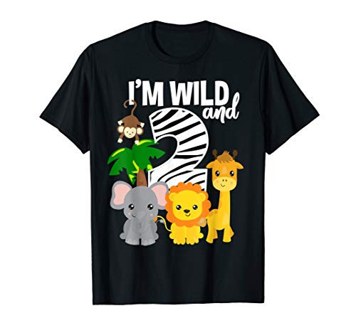 I'm Wild and 2 Zoo Theme Birthday Shirt Safari Jungle Animal I'm Wild and 2 Zoo Theme Birthday Shirt Safari Jungle Animal