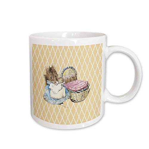 3dRose Peter Rabbit Sweet Mouse Family Vintage Art Mug 11-Ounce
