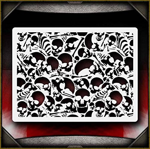 Skull Background 6 AirSick Airbrush Stencil Template