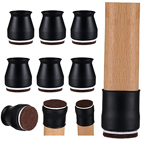 Silicone Chair Leg Floor Protectors - 32 Pcs Chair Leg Covers Upgraded Furniture Caps with Felt Pads Moving Furniture Quietly and Protecting Your Floors from Scratches-Small Black- Silicone Chair Leg Floor Protectors - 32 Pcs Chair Leg Covers Upgraded Furniture Caps with Felt Pads Moving Furniture Quietly and Protecting Your Floors from Scratches-Small Black-