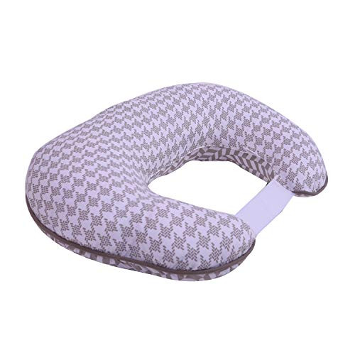 Bacati Houndstooth-Herringbone Muslin Cover Made Especially to Fill Bacati Polyfilled Nursing Pillow Insert Grey