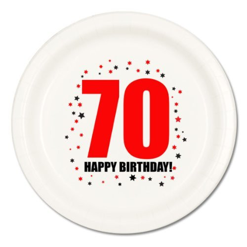 Partypro 70TH Birthday Dinner Plate -8-PKG-