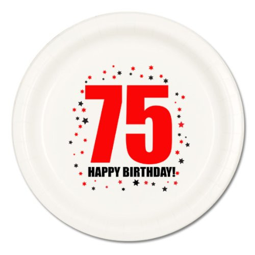 Partypro 75TH Birthday Dinner Plate -8-PKG-