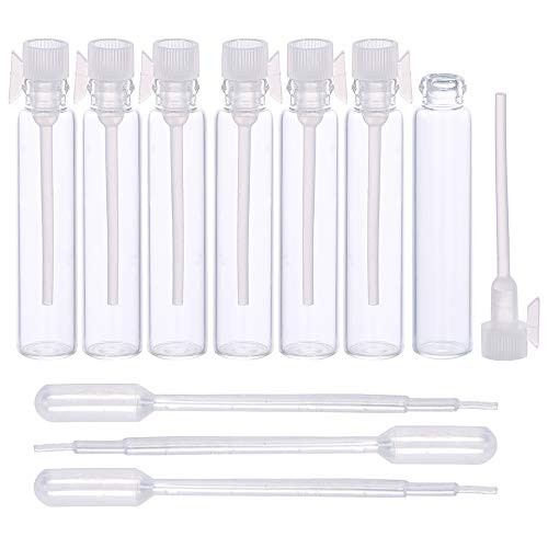 100PCS 2Ml Empty Perfume Sample Bottles Container Vial with Clear Cap?Clear Glass Mini Bottle for Aromatherapy Essential Oils and Other Liquids