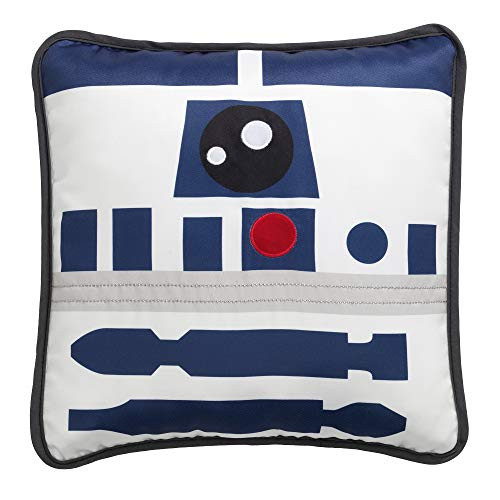 Lambs  and  Ivy Star Wars Signature R2D2 White-Blue Decorative Throw Pillow