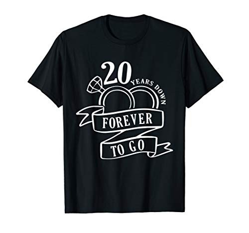 20th 20 year Wedding Anniversary Gift Down Husband Wife T-Shirt