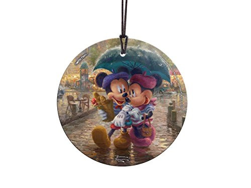 Trend Setters Disney  Mickey and Minnie Mouse  Paris France - Thomas Kinkade  Light Catcher Suncatcher Hanging Glass Collectible  for Gifting and Collecting Ltd.