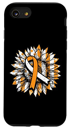 iPhone SE -2020- - 7 - 8 MS Orange Ribbon Multiple Sclerosis Awareness Sunflower Gift Case