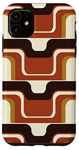 iPhone 11 Mid-Century Modern Meets 1970s Brown Orange Wave Case