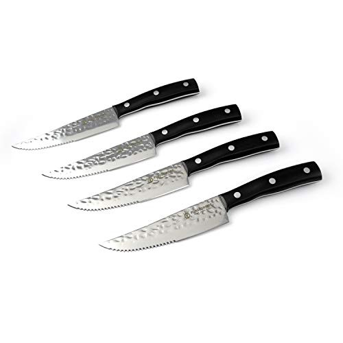 HISTORY - Forged in Fire Stainless Steel 4 Jumbo Steak Set - Black