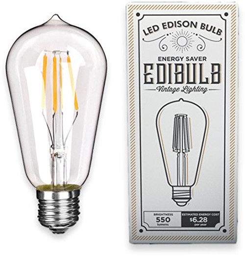 Edibulb LED Edison Bulb Vintage Light Bulb ST58 6W 2300K