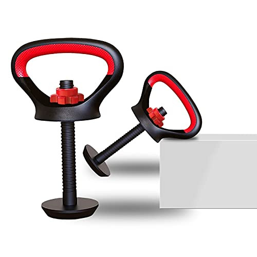 kunam Adjustable Kettlebell Handle for Plates Weights Multifunctional Kettlebell Grip for Dumbbell Kettlebell Push up for Home-Gym Workout Comfortable Rubber Non-Slip of Kettlebell Grip  and  Base