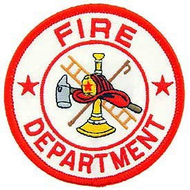 EagleEmblems PM3952 Patch-Fire,Dept.Logo,RND (WHT/Red) (3'')