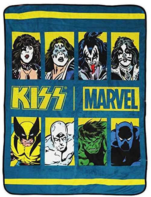 Jay Franco Marvel X Kiss MCK All Star Throw Blanket - Measures 46 x 60 inches Kids Bedding - Fade Resistant Super Soft Fleece -Official Marvel Product- Jay Franco Marvel X Kiss MCK All Star Throw Blanket - Measures 46 x 60 inches Kids Bedding - Fade Resistant Super Soft Fleece -Official Marvel Product-