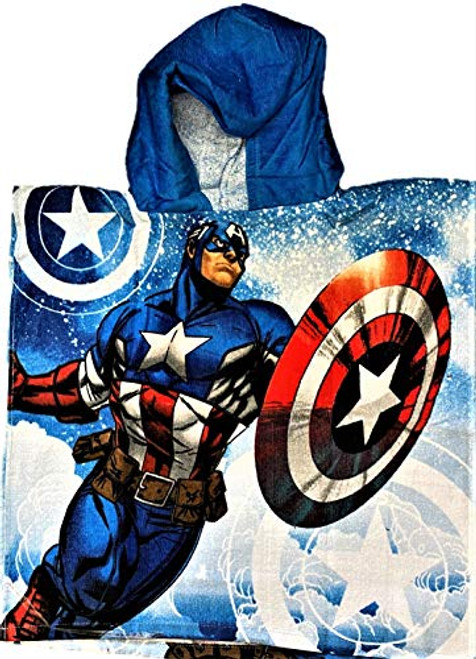 Avenger' Marvel Hulk Thro Ironman and Captain America Blue Hooded Poncho Towel Avenger' Marvel Hulk Thro Ironman and Captain America Blue Hooded Poncho Towel