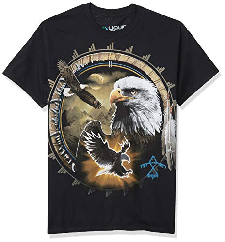 Liquid Blue Men's Eagle Dreamcatcher T-Shirt Black Large