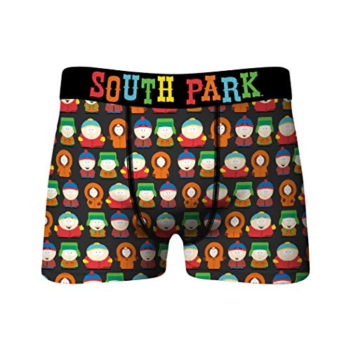 Crazy Boxers South Park Characters All Over Boxer Briefs Large -36-38- Black