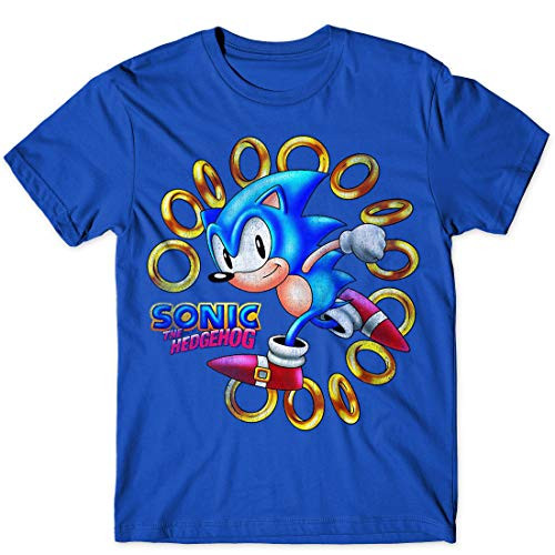 SEGA Sonic The Hedgehog Men's Shirt - The Fastest Thing Alive XX-Large Royal Blue