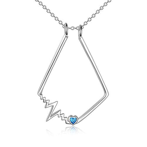 ONEFINITY Ring Holder Necklace Sterling Silver EKG Heartbeat Ring Holder Pendant Necklace Love Cardiogram Jewelry Gifts for Women Men ONEFINITY Ring Holder Necklace Sterling Silver EKG Heartbeat Ring Holder Pendant Necklace Love Cardiogram Jewelry Gifts for Women Men