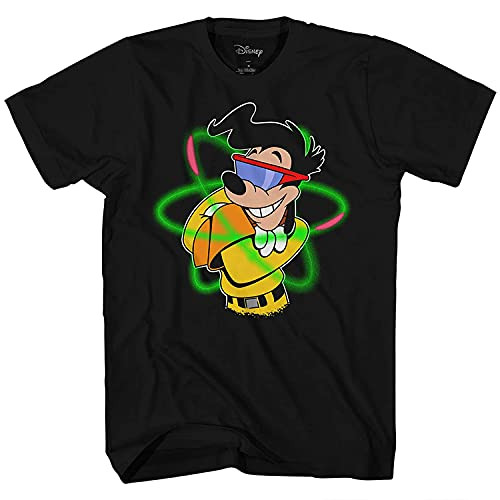 Disney Mens Powerline Goofy Shirt - A Goofy Movie - Powerline Max Goof Graphic T-Shirt -Black Powerline Small-