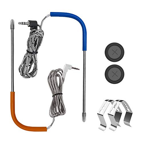 2-Pack Replacement Meat Probe for Traeger Pellet Grill Comes with Probe Grommet and Temperature Probe Clip