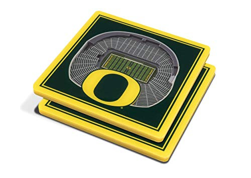 NCAA Oregon Ducks Unisex YouTheFanNCAA 3D StadiumView Coaster Team Color 4" x 4" x .3125"