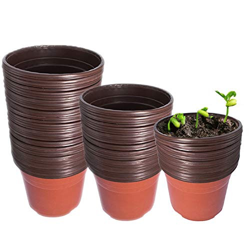 labworkauto 4.7" Seedling Pots Plastic Plant Pots Seedling Cups Nursery Pots Plant Container Fit for Seeds Germination Seedlings Growing Succulents Planting Seeds Starting 100 Pcs