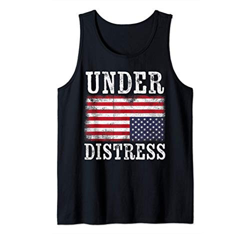 Upside Down American Flag Under Distress United States USA Tank Top