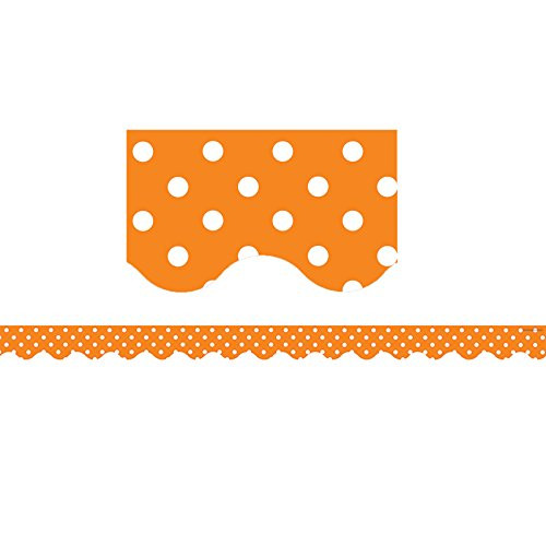 Teacher Created Resources Orange Polka Dots Scalloped Border Trim
