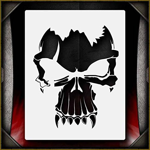 Skull 1 AirSick Airbrush Stencil Art Template Design