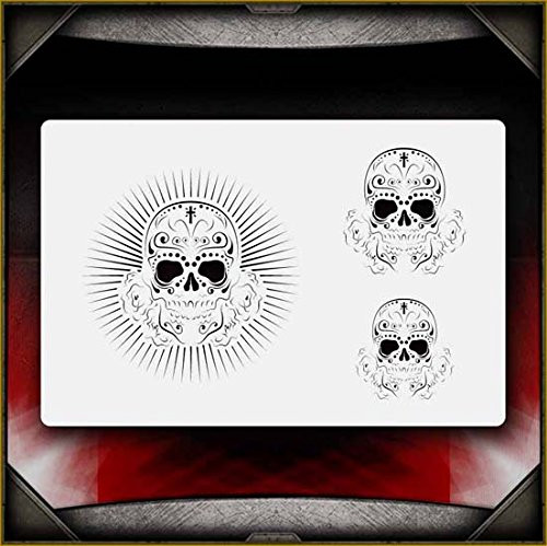 Sugar Skulls 2 AirSick Airbrush Stencil Template