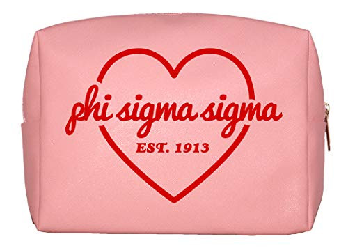 Phi Sigma Sigma Sorority Pink Makeup Bag