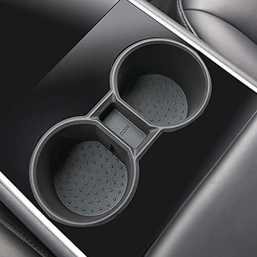 BMZX Tesla Model 3 Model Y Cup Holder Insert Silicone Cup Keeper Fits Tesla Model 3 Model Y Center Console Cup Holder 3-1-7" Diameter
