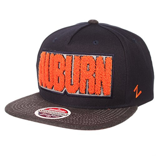 NCAA Zephyr Auburn Tigers Mens Jock Snapback Hat Adjustable Gray-Team Color