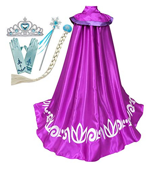 Cokos Box Girls Accessories Long Cape Cloak Gloves Tiara Set 7 to 8 Years Purple Blue Cokos Box Girls Accessories Long Cape Cloak Gloves Tiara Set 7 to 8 Years Purple Blue
