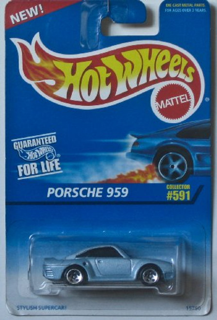 Mattel Hot Wheels 1996 1:64 Scale Light Blue Porsche 959 Die Cast Car Collector #591 Mattel Hot Wheels 1996 1:64 Scale Light Blue Porsche 959 Die Cast Car Collector #591