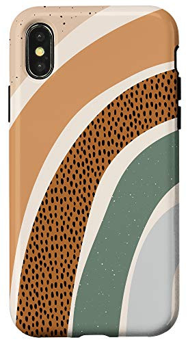iPhone X-XS Boho Burnt Orange Half Rainbow With Dotted Pattern Arches Case