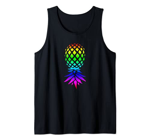 Upside Down Pineapple Rainbow Tank Top
